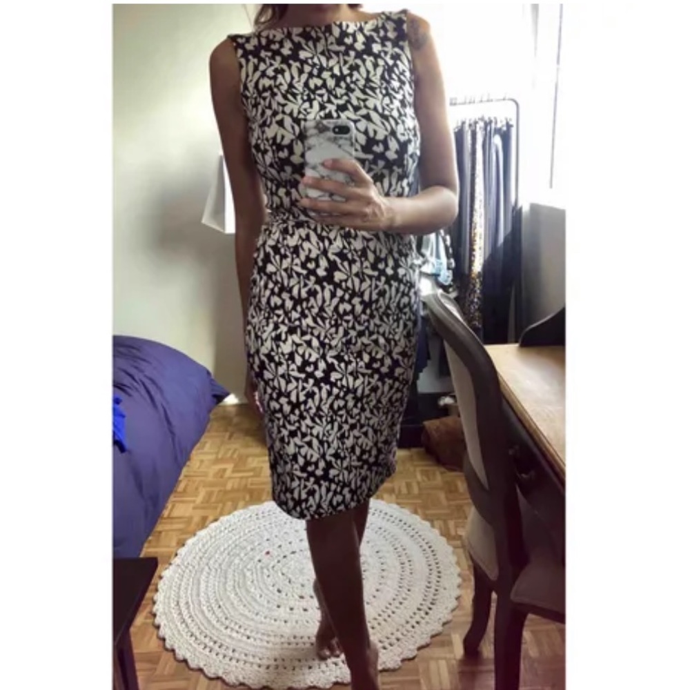 Paule Ka Monochrome Jacquard Dress